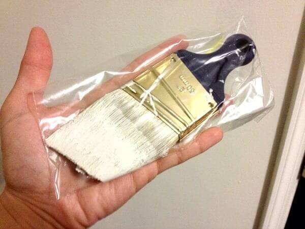 Keep Your Paint Brushes Fresh With A Plastic Bag
