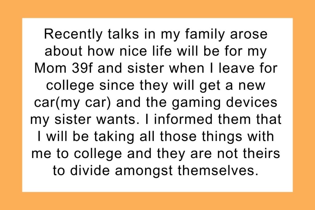 AITA for refusing to give my car to my family, along with other personal belongings